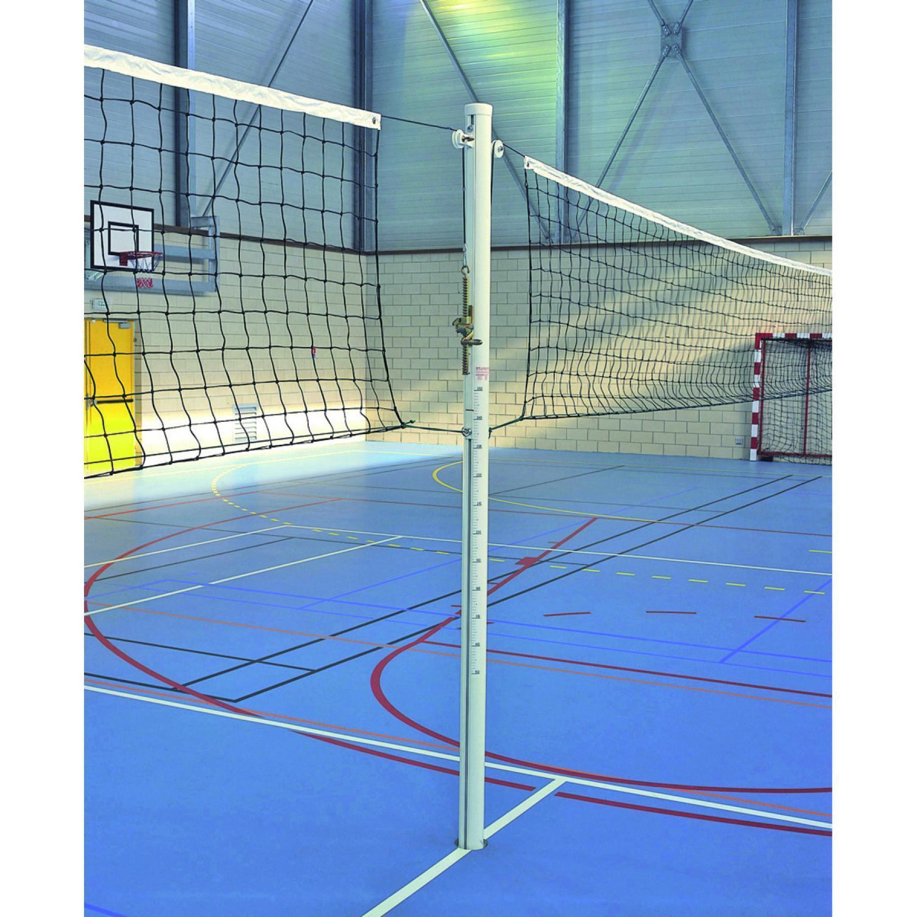 Central volleybollstolpe i aluminium med kapstan utan hylsor Sporti France