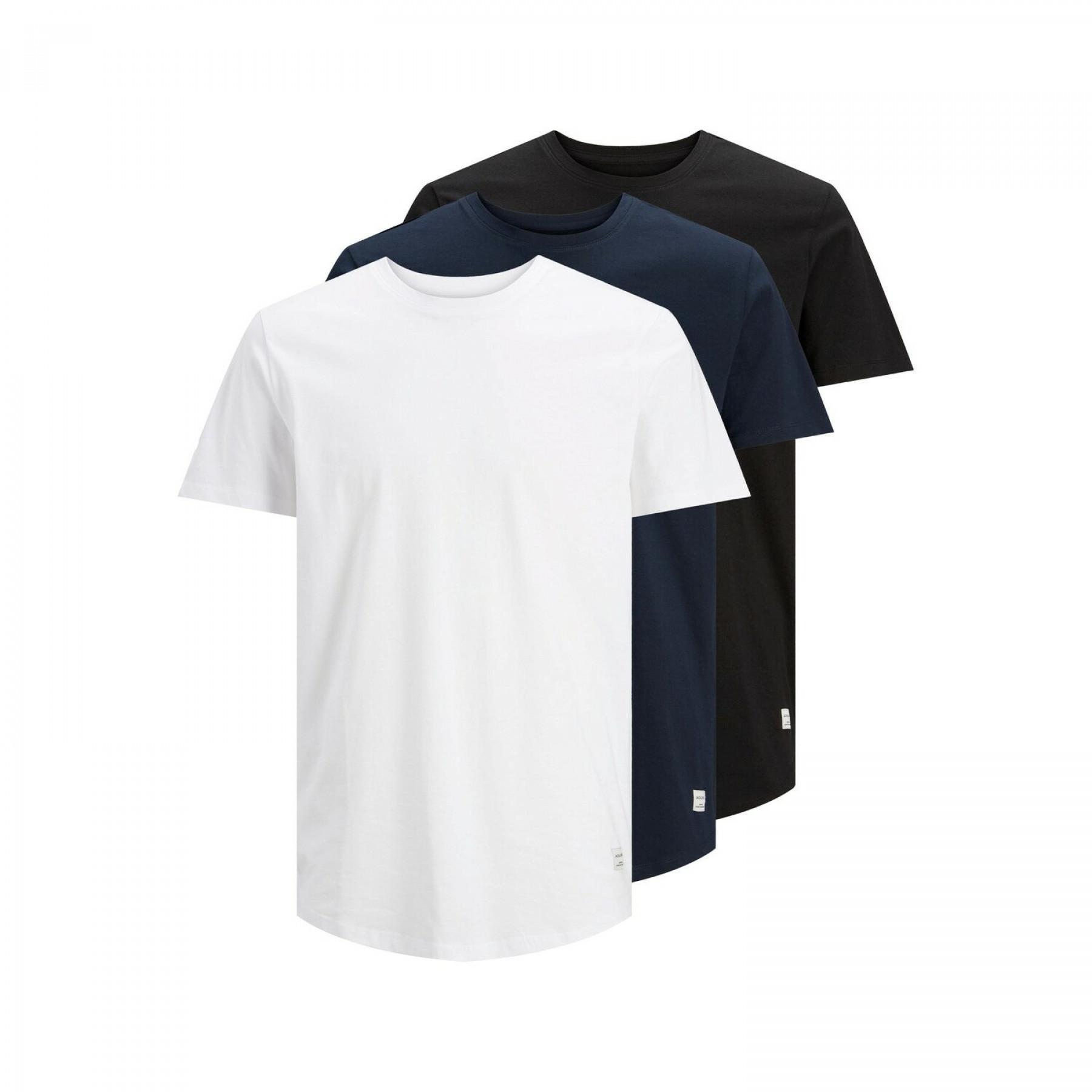 Förpackning med 3 t-shirts Jack & Jones col ras-du-cou enoa