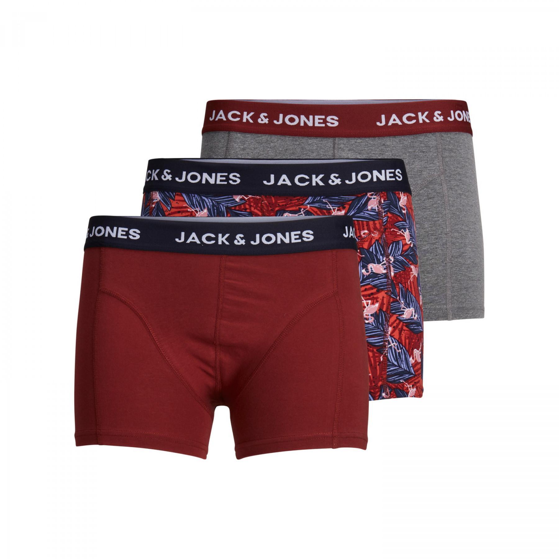 Set med 3 boxershorts Jack & Jones Flamingo