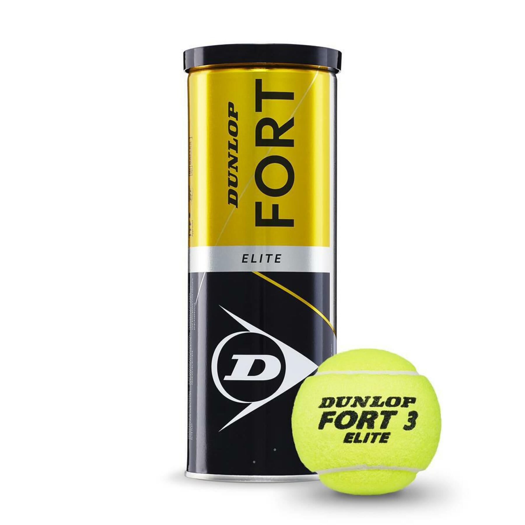 Uppsättning med 3 tennisbollar Dunlop fort elite