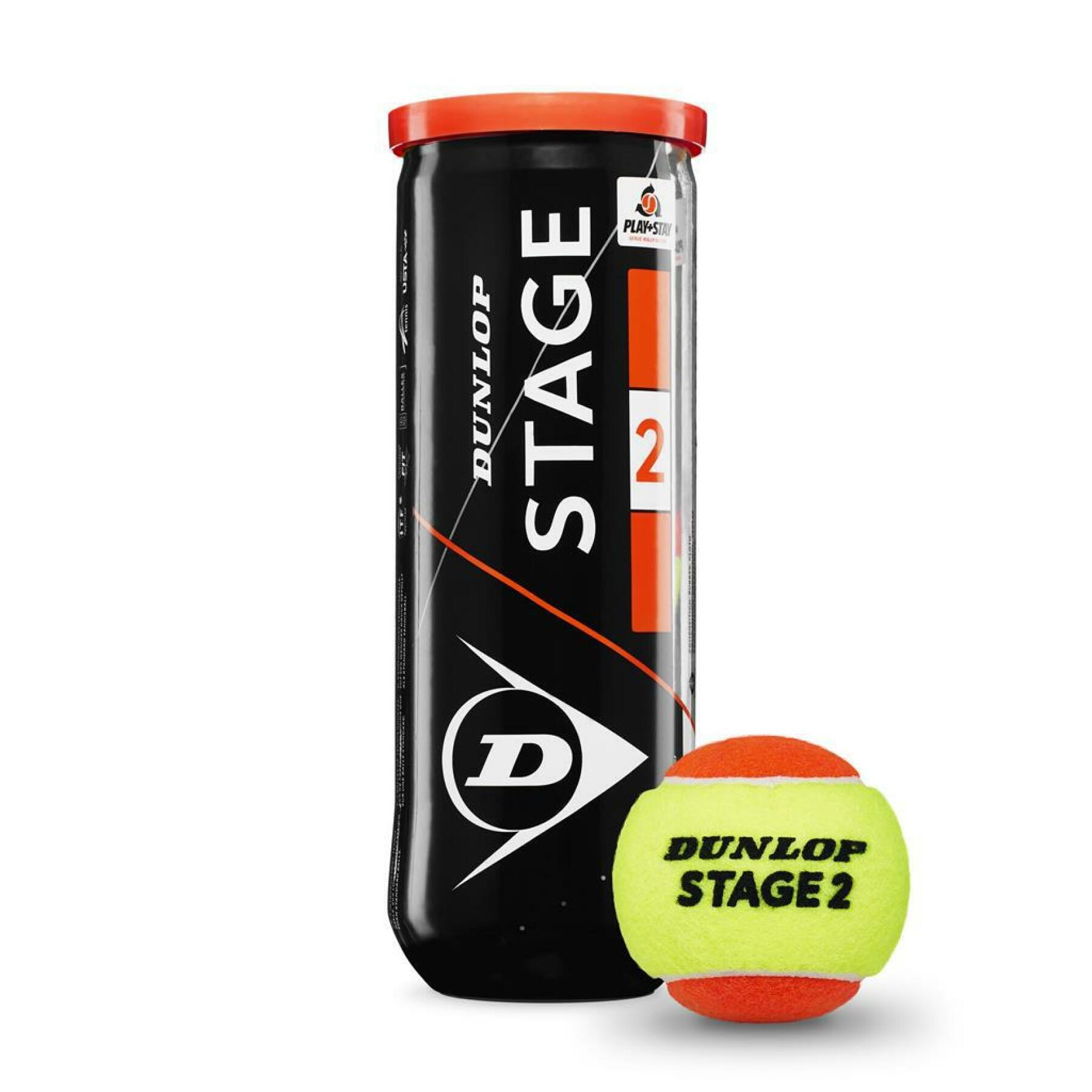 Uppsättning med 3 tennisbollar Dunlop stage 2