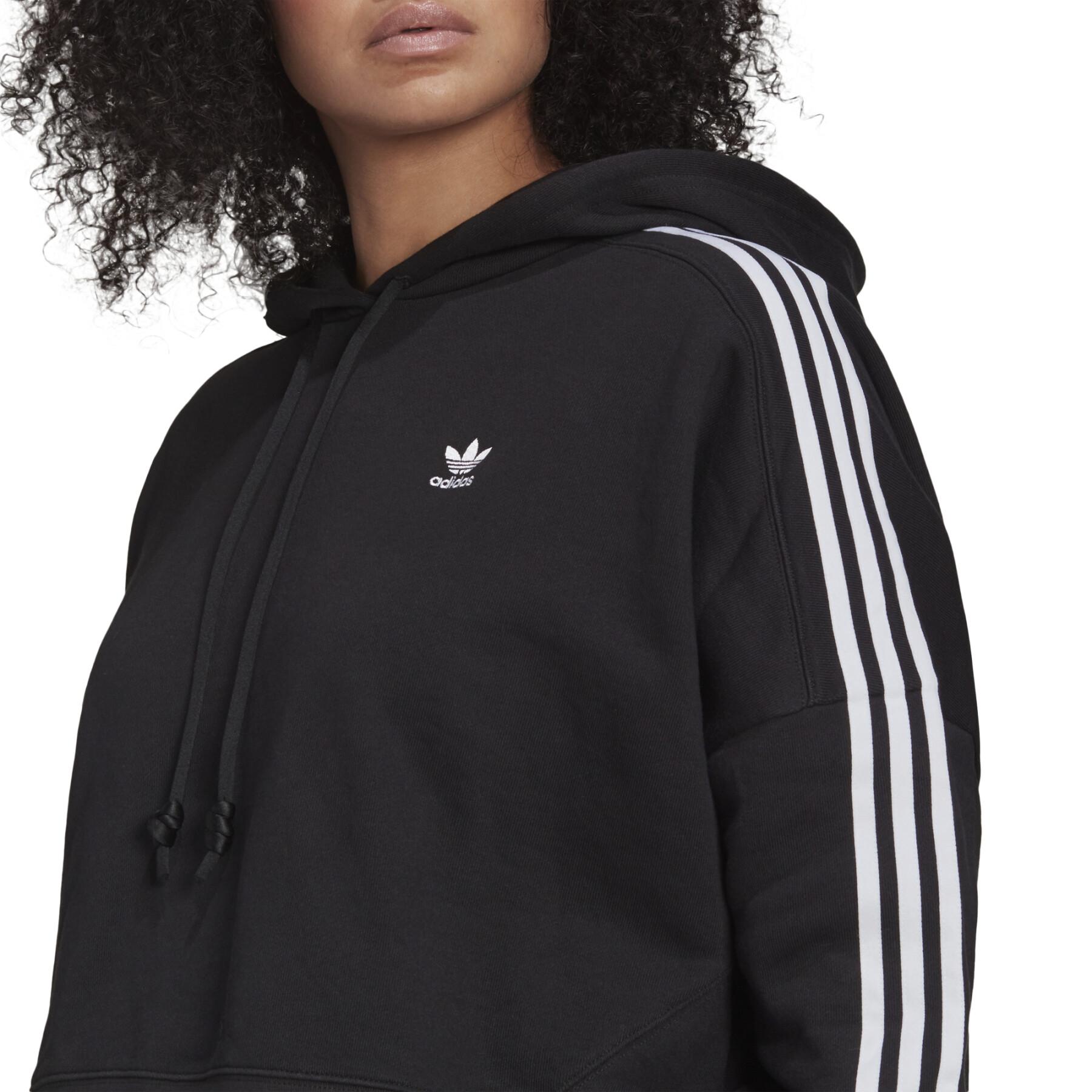 Sweatshirt med huva för kvinnor adidas Originals Adicolor Cropped
