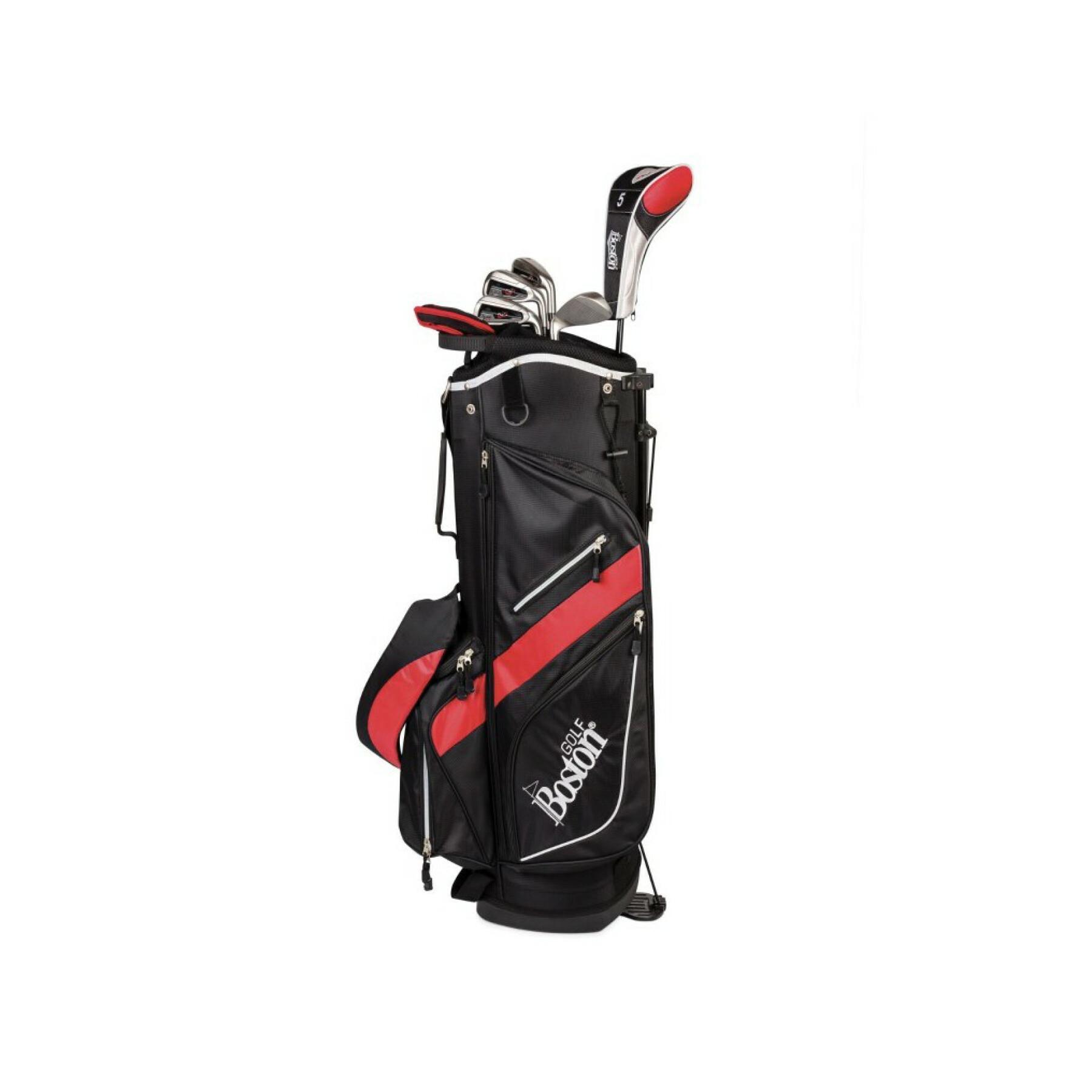 Kit (väska + 8 klubbor) vänsterhänt Boston Golf deluxe 8.5" 1/2 série