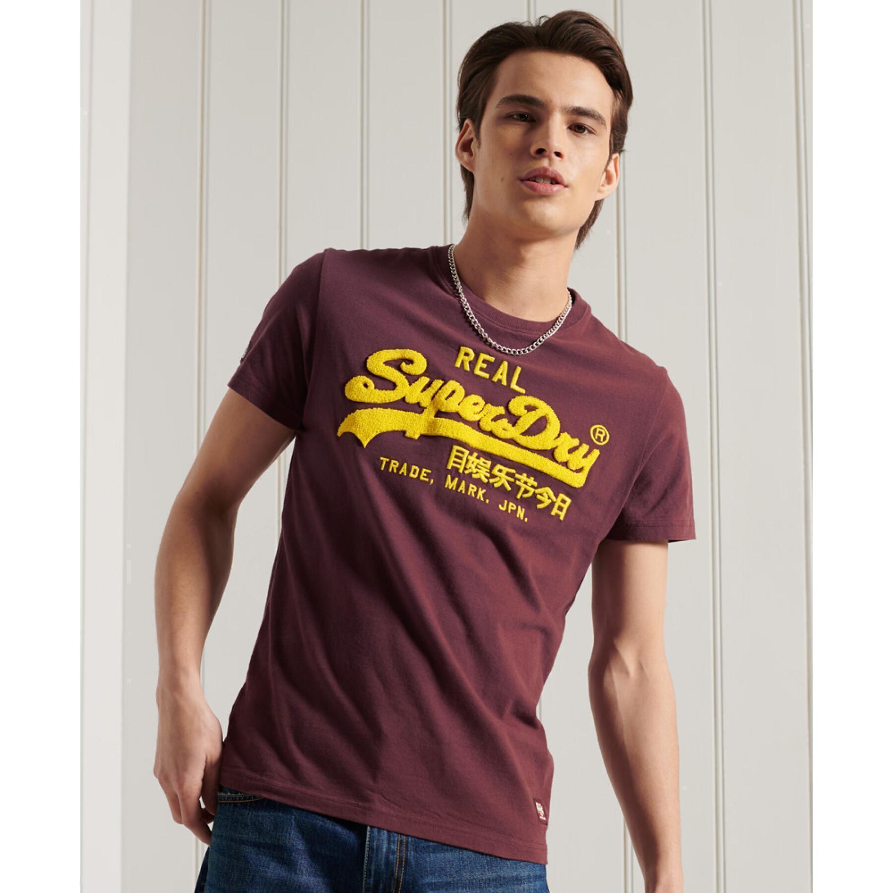 T-shirt i chenille med standardtjocklek Superdry Vintage Logo