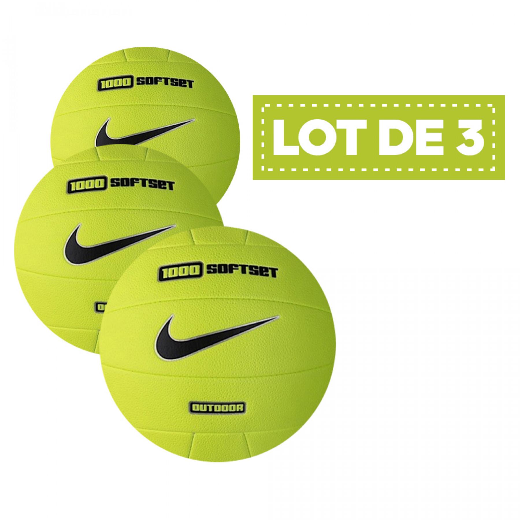 Förpackning med 3 ballonger Nike 1000 softset outdoor jaune fluo