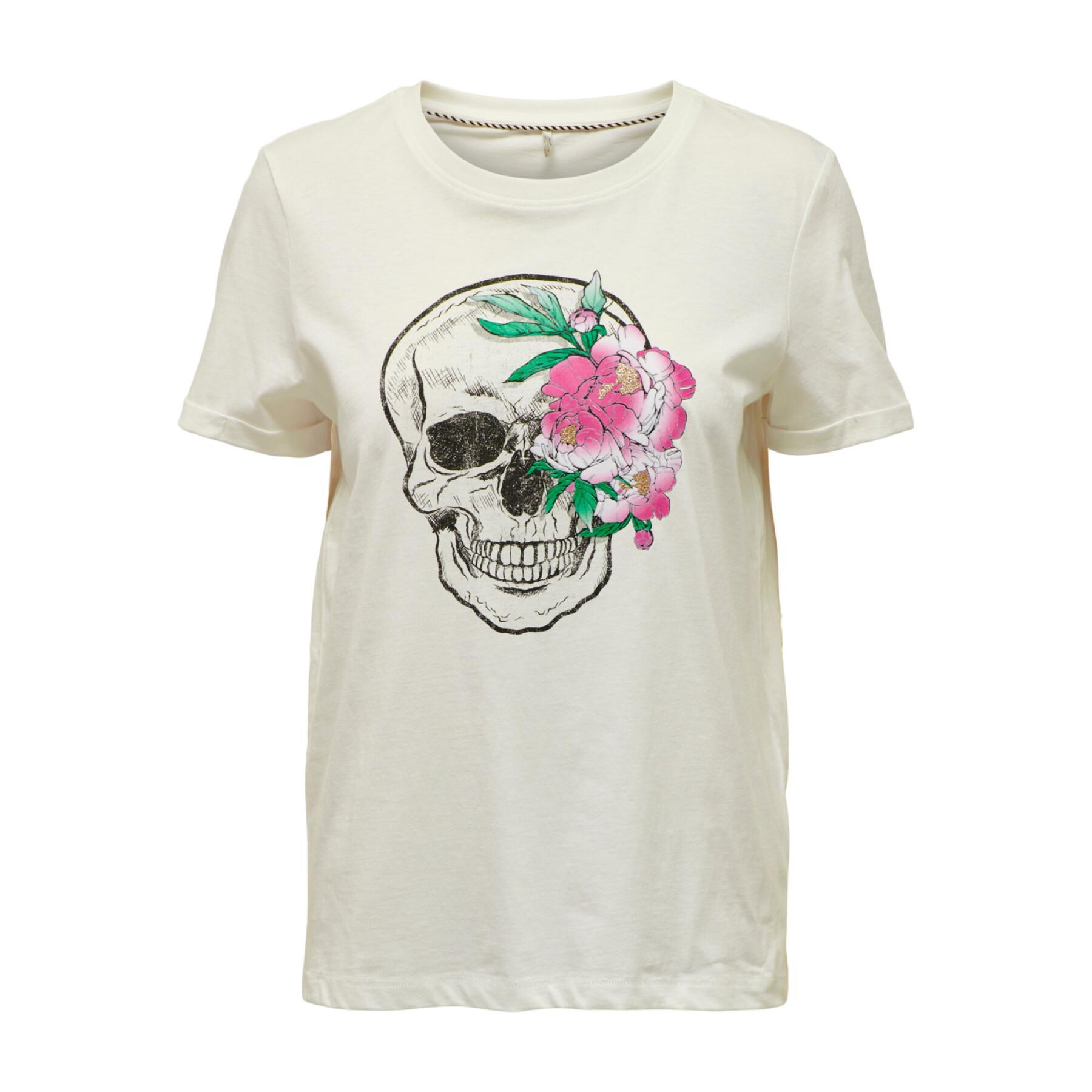 T-shirt för kvinnor Only Silvia Skull