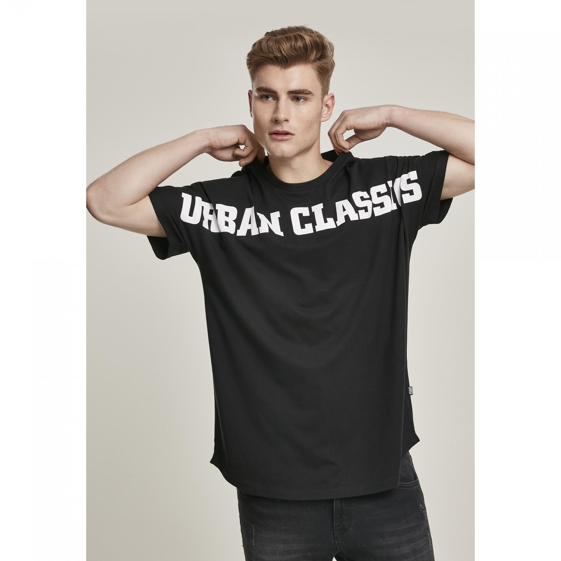 T-shirt urban klassisk lång formad stor logotyp