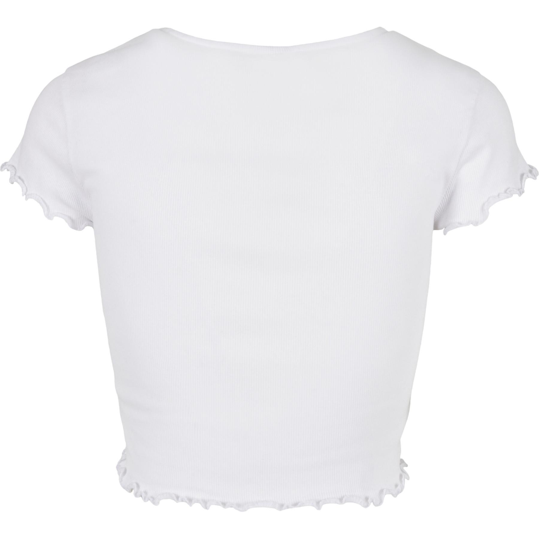 T-shirt för kvinnor Urban Classics cropped button up rib