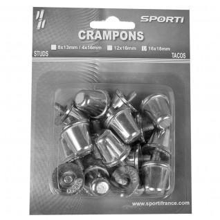 Koniska rugbyklackar blisterförpackning med 16 aluminiumklackar/18 mm Sporti