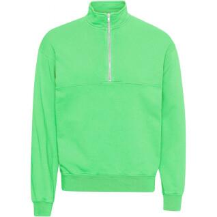 Sweatshirt med 1/4 dragkedja Colorful Standard Organic spring green