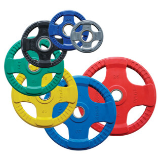Olympic body-solid 4 grepp färgade gummiskivor 20 kg