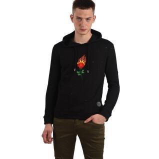 Sweatshirt med huva Project X Paris Destroy Rose on Fire