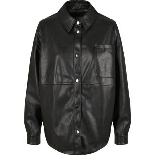 Damskjorta i stora storlekar Urban Classics faux leather over