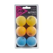 Uppsättning med 6 bordtennisbollar Dunlop 40+ nitro glow