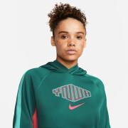 Sweatshirt med huva för kvinnor Liverpool FC Travel Po 2022/23