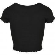 T-shirt för kvinnor Urban Classics cropped button up rib-grandes tailles